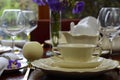 Elegant festive dinner party table. Royalty Free Stock Photo