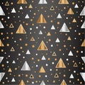 Modern Geometric Gold and Silver Triangle Pattern Royalty Free Stock Photo