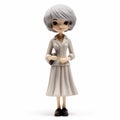 Elegant Grayhaired Woman Figurine With Purse - Schoolgirl Lifestyle