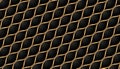 Elegant fish scale golden stripes with black gradient background. Concept of mesh, fishnet. Golden wave line pattern. Vector