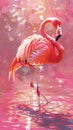 Elegant flamingo painting AI created