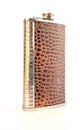 Elegant flask decorated as crocodile skin Royalty Free Stock Photo