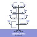 Elegant flat tree with photo frames Royalty Free Stock Photo