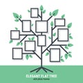 Elegant flat tree with photo frames Royalty Free Stock Photo