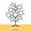 Elegant flat tree with photo frames Royalty Free Stock Photo