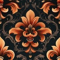 Elegant Fleur de Lis Textile Pattern for High-Quality Designs AI Generated Royalty Free Stock Photo