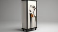 Elegant Floor Vase Bar Cabinet With Stunning Modular Constructivism Painting