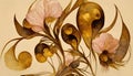 Elegant floral background in Art Nouveau style. Abstract retro decorative flower design