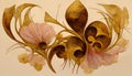 Elegant floral background in Art Nouveau style. Abstract retro decorative flower design