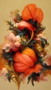 Elegant floral background in Baroque style. Retro decorative flower art design. AI generated