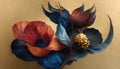 Elegant floral background in Renaissance style. Retro flower art design. Generative AI