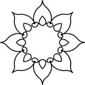 Floral Border Pattern Line Art Coloring Page Royalty Free Stock Photo