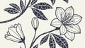 Elegant Floral Branches with Delicate Buds Seamless Pattern, vector design Generative AI Royalty Free Stock Photo