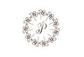 Elegant Floral Circle Vintage Style Letter P Logo Design.