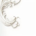 Elegant Floral Designs On White Background: Sculpted Forms And Detailed Feather Rendering