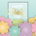 Elegant floral Greeting card. Happy Valentine`s Day