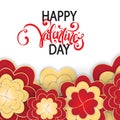 Elegant floral Greeting card. Happy Valentine`s Day