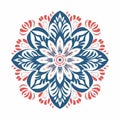 Elegant Floral Mandalas: Mesoamerican-inspired Print Stamp Pattern