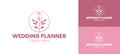 Elegant Floral Wedding Planner Logo Designs Royalty Free Stock Photo