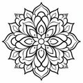 Elegant Flower Coloring Page: Calming Symmetry And Indonesian Art