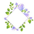 Elegant flower frame for your design. Watercolor illustration. Hand drawing. Ideal for postcards, invitations, and