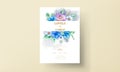 Elegant flower leaves wedding invitation card template
