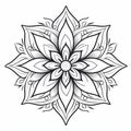 Elegant Flower Mandala For Coloring: Subtle Realism With Classic Tattoo Motifs