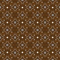 Elegant flower motifs on Javanese batik with modern dark brown color design