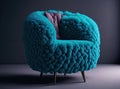 elegant fluffy woolen armchair. Generative AI