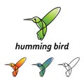 Elegant Flying Hummingbird Colibri Logo Symbol Isolated