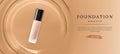 Elegant Foundation Makeup Product on Liquid Foundation Background