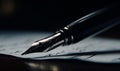 An Elegant Fountain Pen Resting Gracefully on a Blank Sheet of Paper Royalty Free Stock Photo