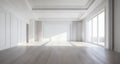 Elegant foyer, bathed in natural light, with a grand staircase and high ceilings Royalty Free Stock Photo