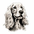 Elegant Freehand Drawing Of A Cocker Spaniel Dog