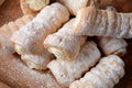 Elegant french cream horn pastries. Delicious cream horns Royalty Free Stock Photo