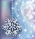 Elegant frozen new year wallpaper with diamond snowflake