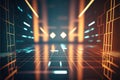 Elegant futuristic light and reflection with grid line background. Generative AI