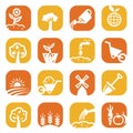 Color gardening icon set