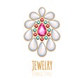 Elegant gemstones vector jewelry decoration