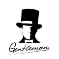 Elegant gentleman in a hat vector illustration