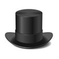 Elegant gentleman hat, magician trick cylinder, vector clip art isolated on white background.