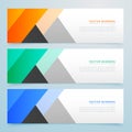 Elegant geometric colorful banners set