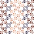 Elegant geometric composition of overlapping triangles in moderate colour way on white background.