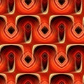 elegant geometric curved sectional pattern and design in red and orange