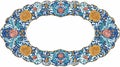 Elegant Geometric Floral Frame with Islamic Vector Art Royalty Free Stock Photo