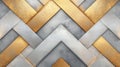 Elegant geometric pattern featuring gold and silver tones, ideal for backgrounds, textures, or modern decor Royalty Free Stock Photo