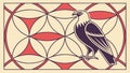Elegant geometric pattern with a majestic eagle, intricate and symbolic design, vector design Generative AI Royalty Free Stock Photo