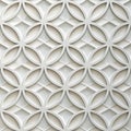 Elegant-geometric repeating pattern with three-dimensional-floral-motifs and soft shadow-relief. Royalty Free Stock Photo