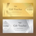 Elegant gift voucher or gift card or coupon template for discount or complimentary Royalty Free Stock Photo