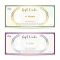 Elegant gift voucher or gift card template with guilloche patter